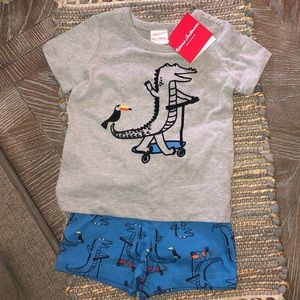 Hanna andersson 2t dinosaur shorts&T-shirt w/ tags